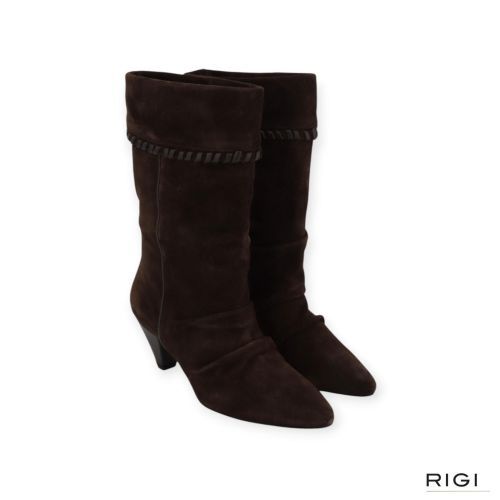 Gianmarco F. enkellaars AW072 in bruin suède voor dames. 