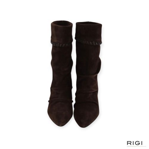 Gianmarco F. enkellaars AW072 in bruin suède voor dames. 