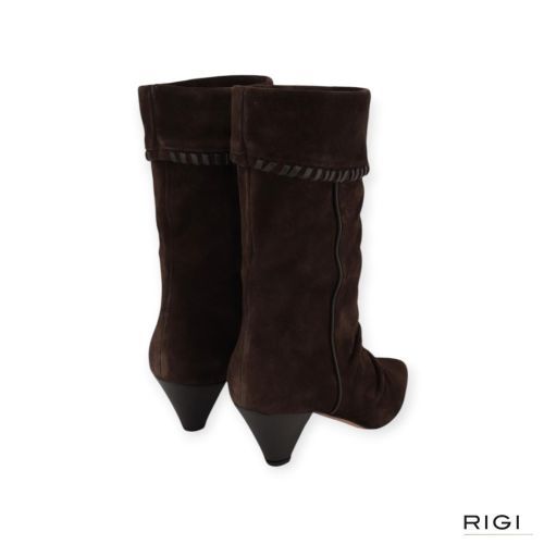 Gianmarco F. enkellaars AW072 in bruin suède voor dames. 
