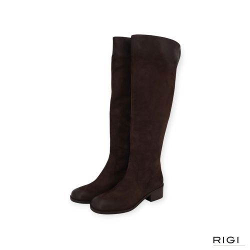 Gianmarco F. dames knie laars in bruin suede.