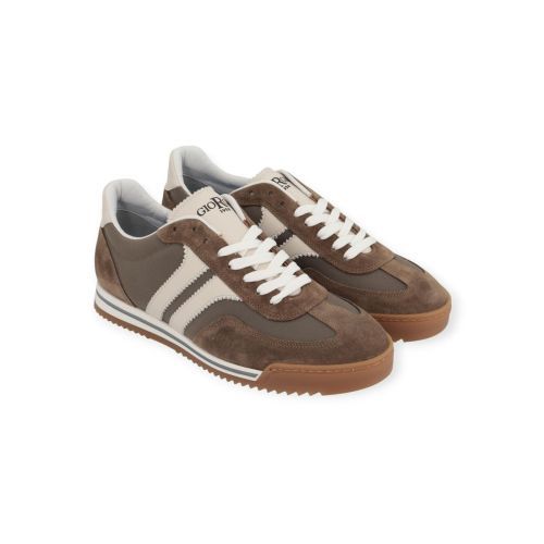 Giorgio sneaker in bruin met off wit suède en leer.