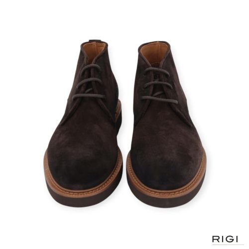 Giorgio heren enkellaars - boot in donker bruin suede leer.