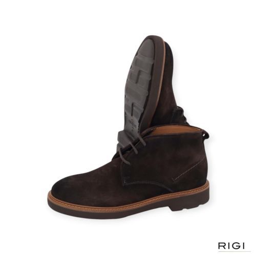 Giorgio heren enkellaars - boot in donker bruin suede leer.