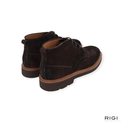Giorgio heren enkellaars - boot in donker bruin suede leer.