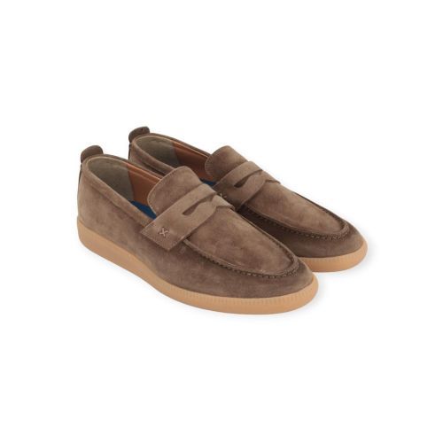 Giorgio heren mocassin in licht bruin suede.