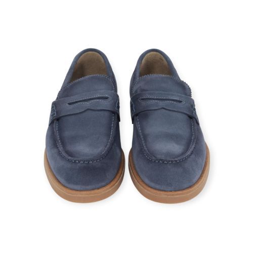 Giorgio heren mocassin in blauw suede.
