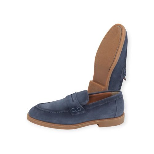 Giorgio heren mocassin in blauw suede.