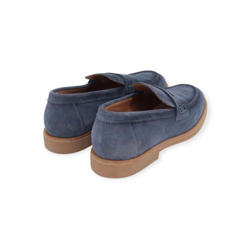 Giorgio heren mocassin in blauw suede.