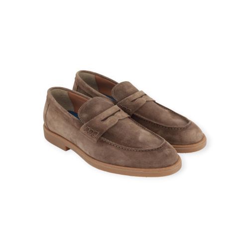 Giorgio heren mocassin in licht bruin suede.