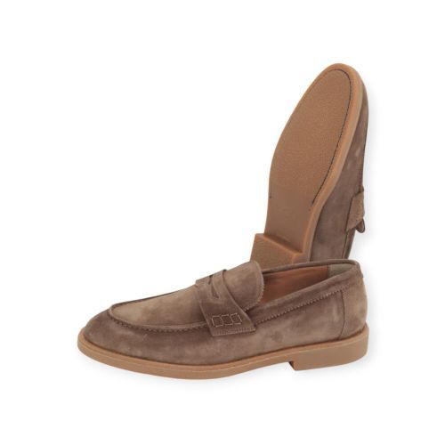 Giorgio heren mocassin in licht bruin suede.