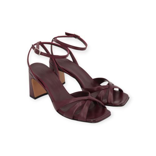Guglielmo Rotta sandaal in bordeaux, burgundy leer voor dames.