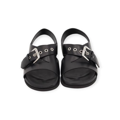 Guglielmo Rotta Turner sandaal voor dames in zwart leer.