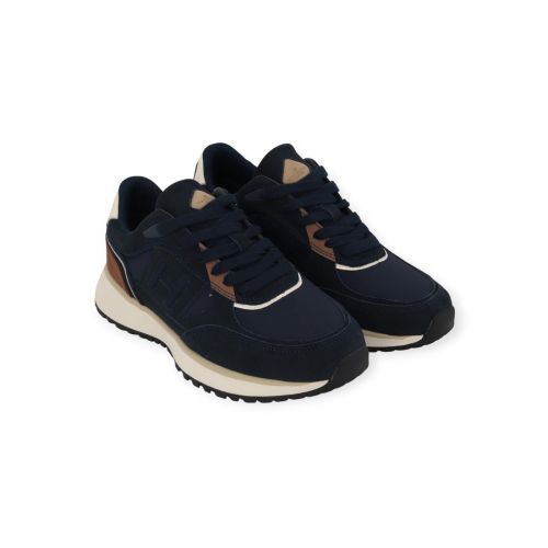 Hackett otto run heren sneaker in blauw suede.
