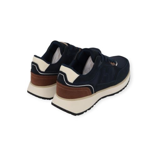 Hackett otto run heren sneaker in blauw suede.