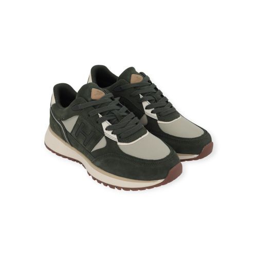 Hackett otto run heren sneaker in groen suede.