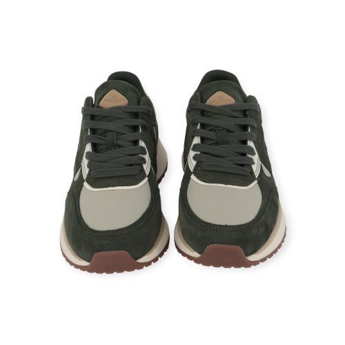 Hackett otto run heren sneaker in groen suede.