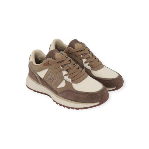Hackett otto run heren sneaker in zand suede.