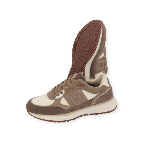 Hackett otto run heren sneaker in zand suede.