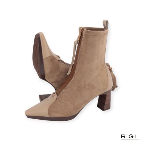 Hispanitas Bangkok HI265085 enkellaars in taupe suède, leer voor dames.
