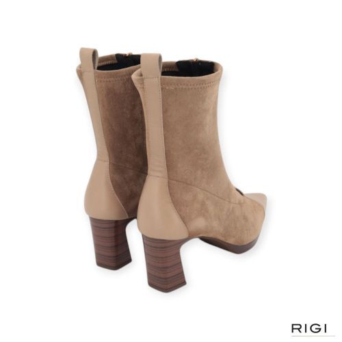 Hispanitas Bangkok HI265085 enkellaars in taupe suède, leer voor dames.