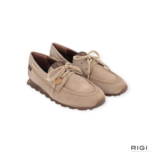 Hispanitas Zinnia HI264908 veterschoen in taupe, beige suède voor dames. 