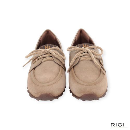 Hispanitas Zinnia HI264908 veterschoen in taupe, beige suède voor dames. 