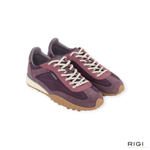 Hoff Bridge MKII Aubergine dames sneaker in paars suede en nylon.