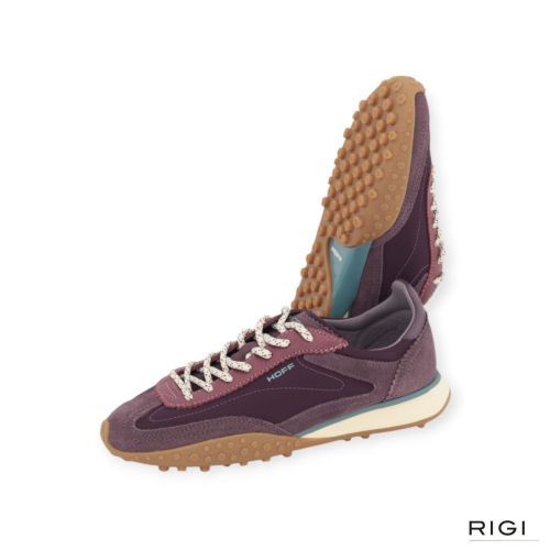 Hoff Bridge MKII Aubergine dames sneaker in paars suede en nylon.