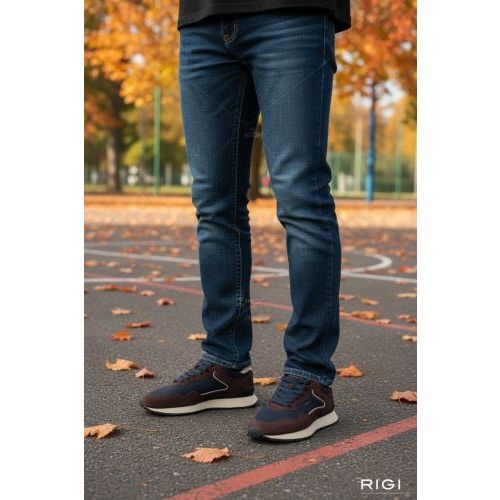 Hoff City Brown sneaker in bruin, blauw suède met nylon voor dames en heren. 