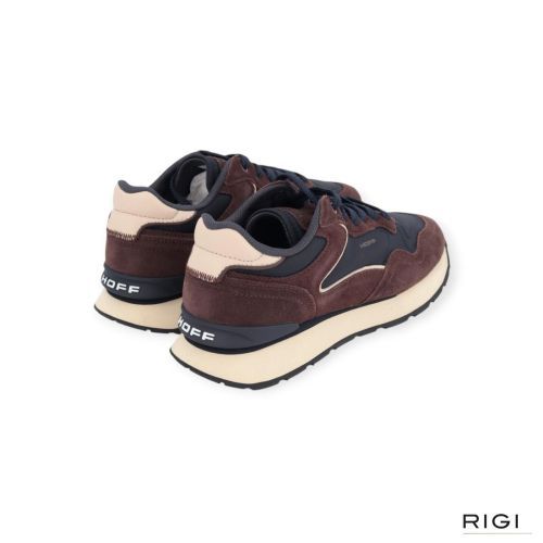 Hoff City Brown sneaker in bruin, blauw suède met nylon voor dames en heren. 