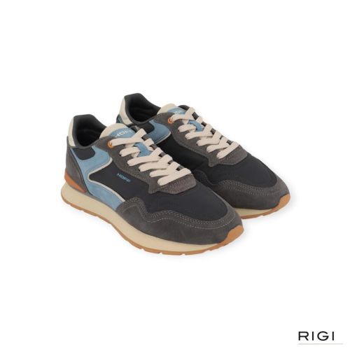 Hoff City Chroma Anthracite sneaker in grijs, blauw suède met nylon voor heren. Hoff City Chroma Anthracite sneaker in grijs, blauw suède met nylon voor heren.