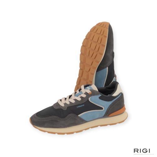 Hoff City Chroma Anthracite sneaker in grijs, blauw suède met nylon voor heren. Hoff City Chroma Anthracite sneaker in grijs, blauw suède met nylon voor heren.