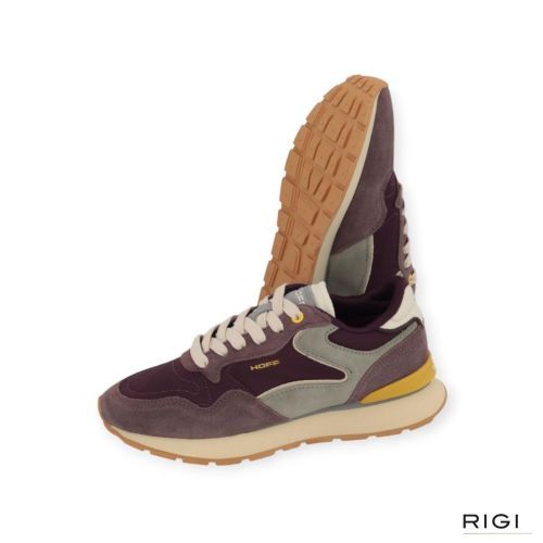 Hoff City Chroma Aubergine sneaker in paars, blauw suède met nylon voor dames.