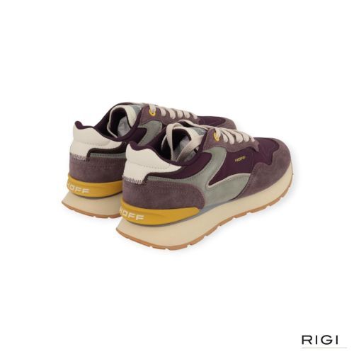 Hoff City Chroma Aubergine sneaker in paars, blauw suède met nylon voor dames.