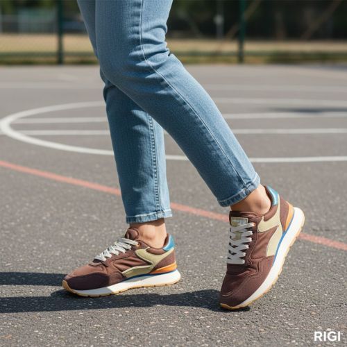 Hoff City Dopamine sneaker in bruin suède met nylon voor dames. Hoff City Dopamine sneaker in bruin suède met nylon voor dames.