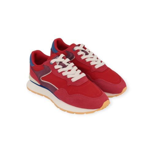 Hoff City Dopamine Berry sneaker in rood suède met nylon voor dames. Hoff City Dopamine Berry sneaker in rood suède met nylon voor dames.