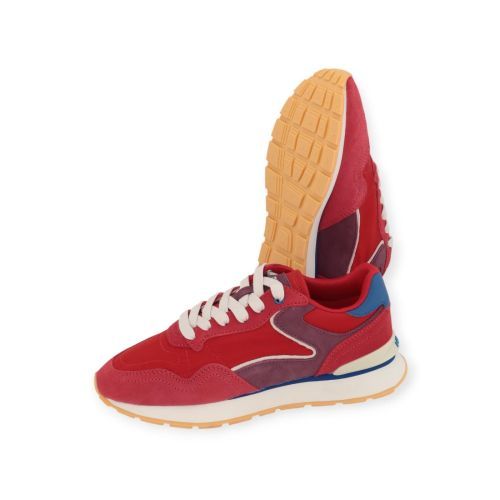 Hoff City Dopamine Berry sneaker in rood suède met nylon voor dames. Hoff City Dopamine Berry sneaker in rood suède met nylon voor dames.