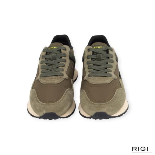 Hoff City Green sneaker in groen suède met nylon voor heren. Hoff City Green sneaker in groen suède met nylon voor heren.