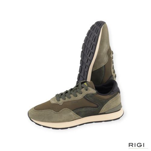 Hoff City Green sneaker in groen suède met nylon voor heren. Hoff City Green sneaker in groen suède met nylon voor heren.
