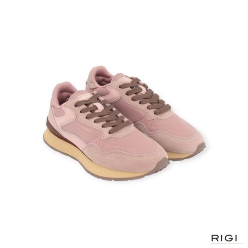 Hoff City Retro Rosewood sneaker in roze suède met nylon voor dames. 