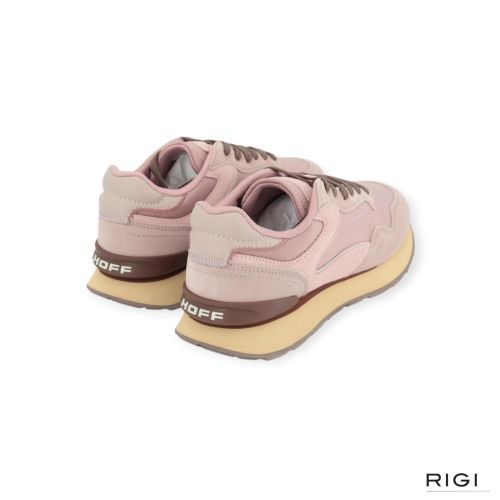 Hoff City Retro Rosewood sneaker in roze suède met nylon voor dames. 