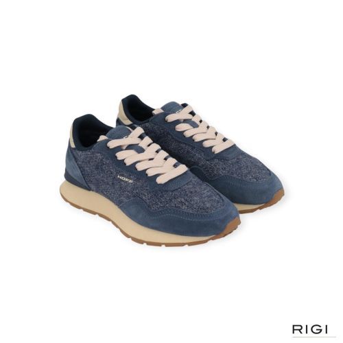 Hoff city Sartorial blue sneaker in blauw suède, stof voor dames. 