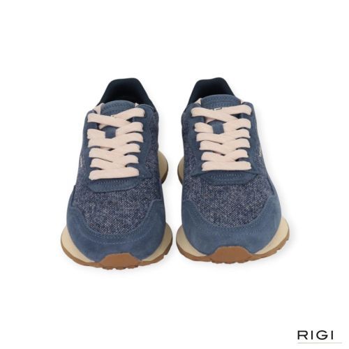 Hoff city Sartorial blue sneaker in blauw suède, stof voor dames. 