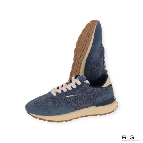 Hoff city Sartorial blue sneaker in blauw suède, stof voor dames. 