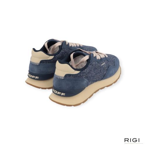Hoff city Sartorial blue sneaker in blauw suède, stof voor dames. 