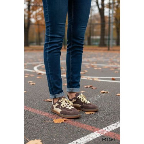Hoff Park Chocolate sneaker in bruin suède met butterkleur voor dames en heren. 