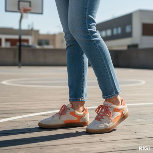 Hoff Park Crochet sneaker voor dames in oranje.