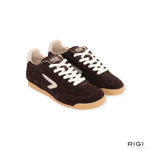 Hub Dayton M8702S47 heren sneaker in bruin suede leer.