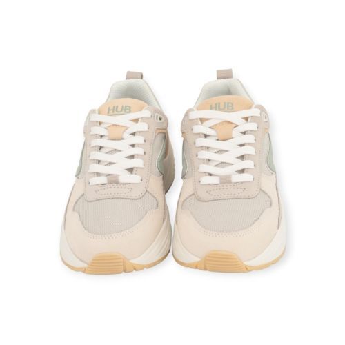 Hub Glide S43 sneaker voor dames in zand suède. Hub Glide S43 sneaker voor dames in zand suède.