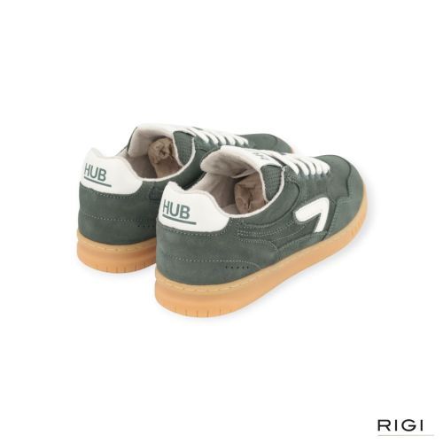Hub Vancouver M8501S47 heren sneaker in groen suede leer. Hub Vancouver M8501S47 heren sneaker in groen suede leer.
